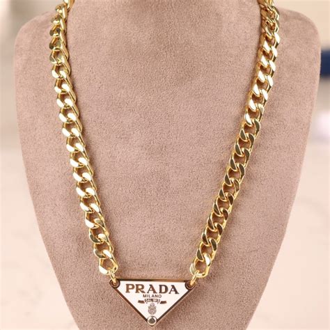 gold Prada necklace dupe